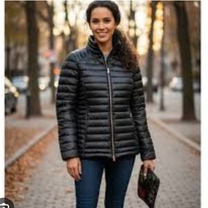 Jason Wu Shiny Black Packable Puffer Jacket Size L New